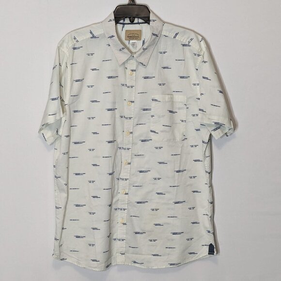 Men's Vtg ROEBUCK & CO., Short Sleeve, White/Blue, Cotton Button Shirt; Size 2XL - Picture 1 of 6